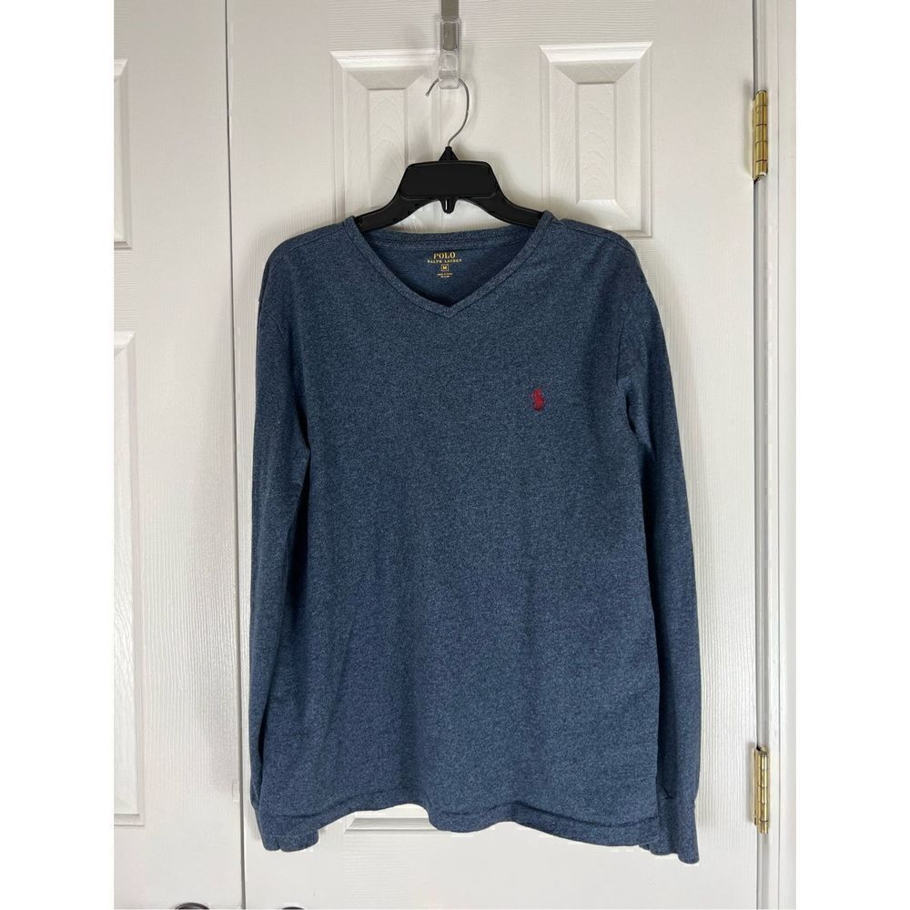 Polo Ralph Lauren Mens V Neck Blue Shirt Size M